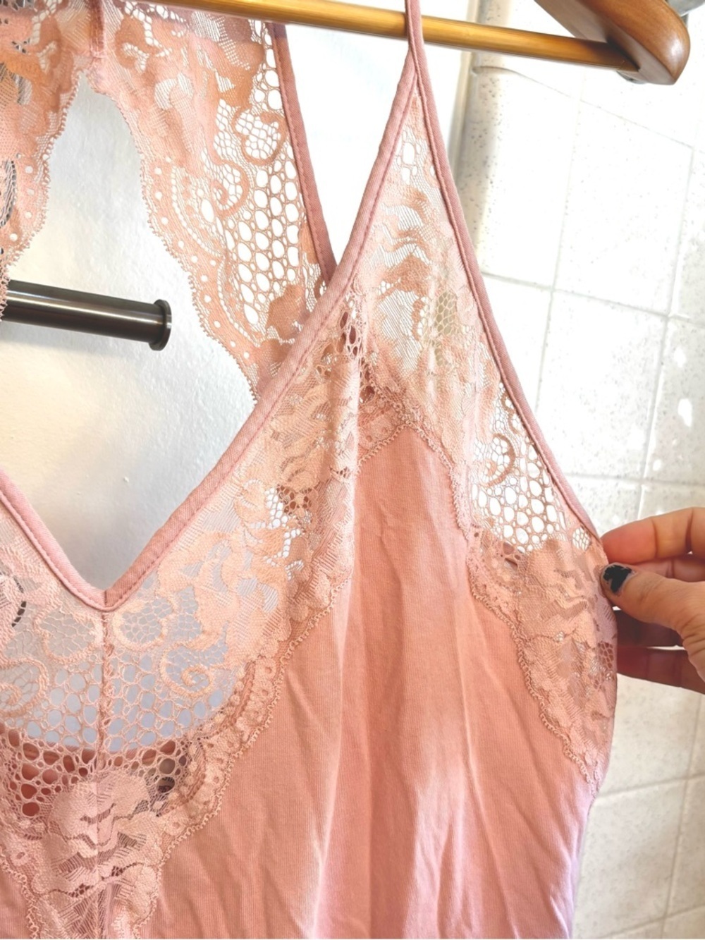 In Bloom by Jonquil Y2K Slip Dress Lace Festival Lingerie Pink Size XL Cotton